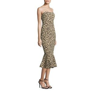 NWT Cinq A Sept Luna Leopard Print Hourglass Dress Size 2